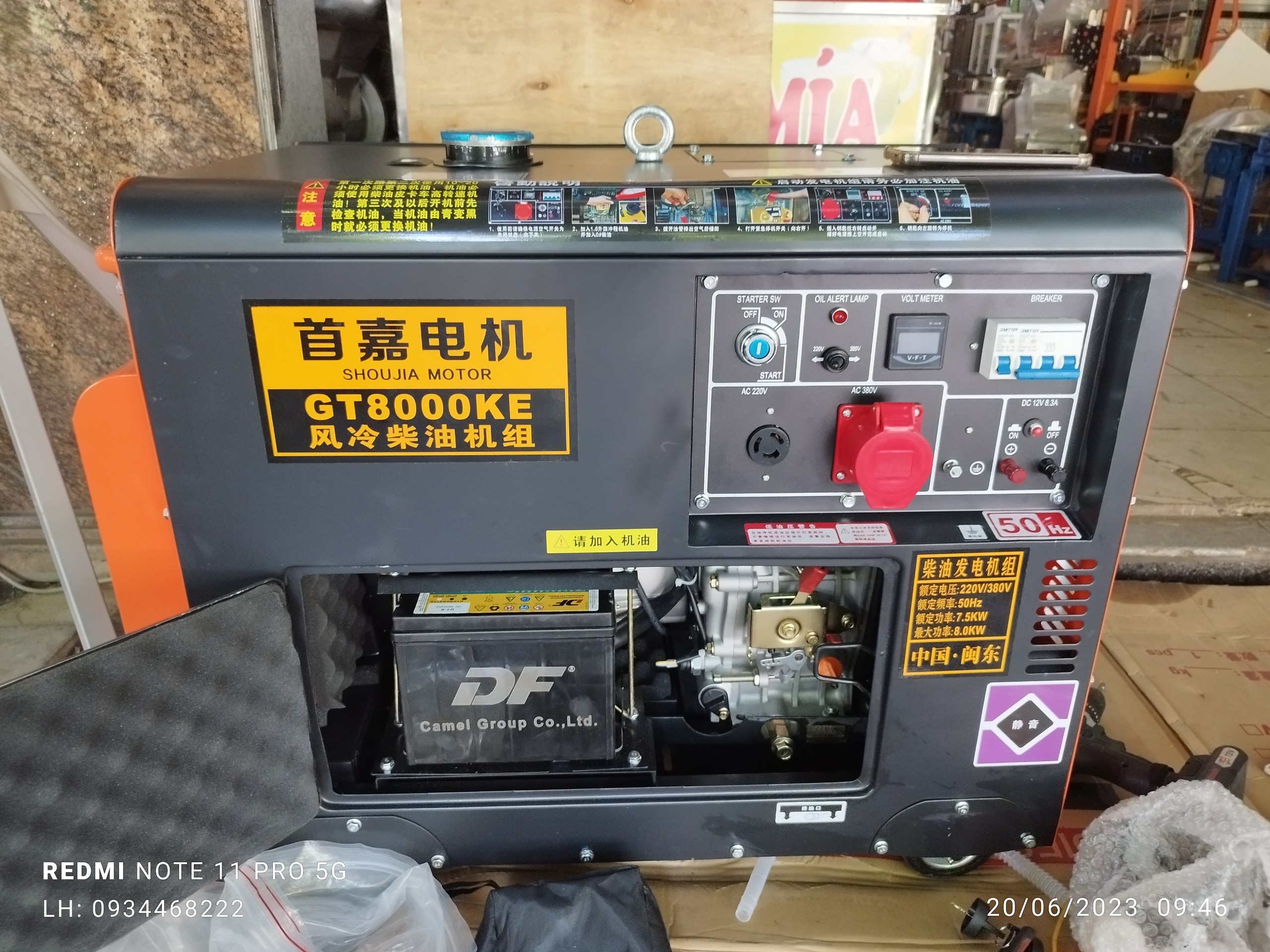 Máy phát điện 8000W chạy dầu diesel
